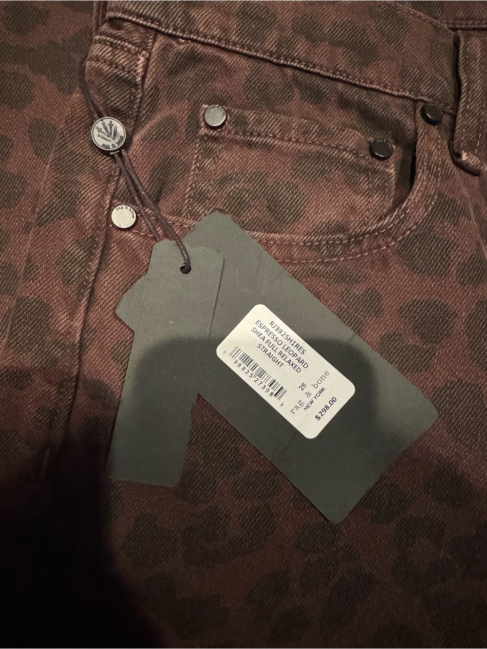 rag & bone Brown Leopard-Print Jeans - Picture 7 of 9